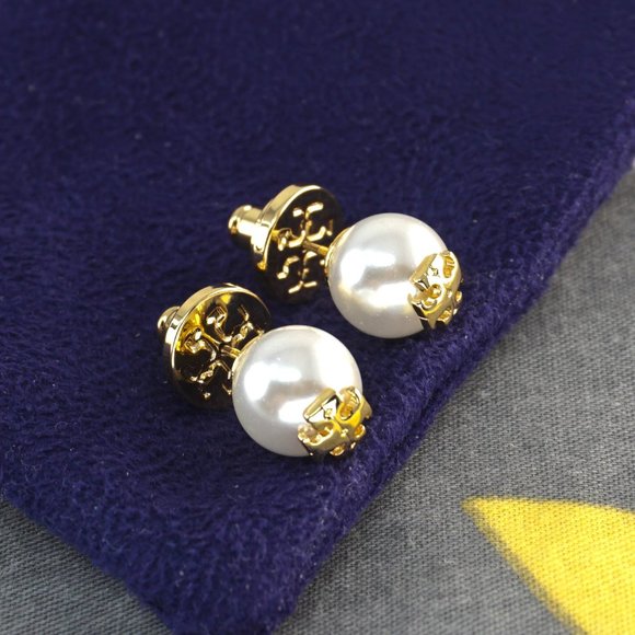 Tory Burch Evie Crystal Pearl Stud Earrings (Brand New with Dust Bag) - Picture 5 of 5